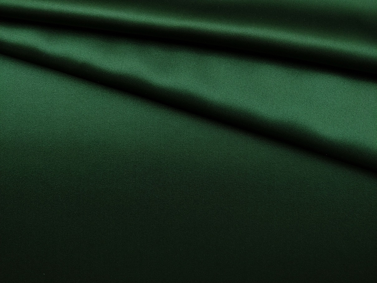 Ткань  Атласный Шелк с эластаном  зеленый глубокий Италия 42647 1
