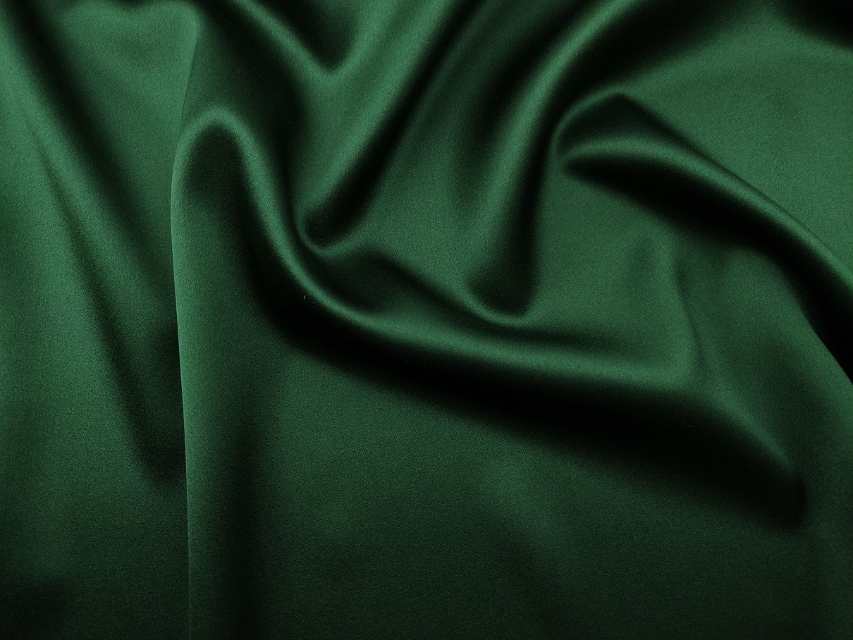 Ткань  Атласный Шелк с эластаном  зеленый глубокий Италия 42647 2