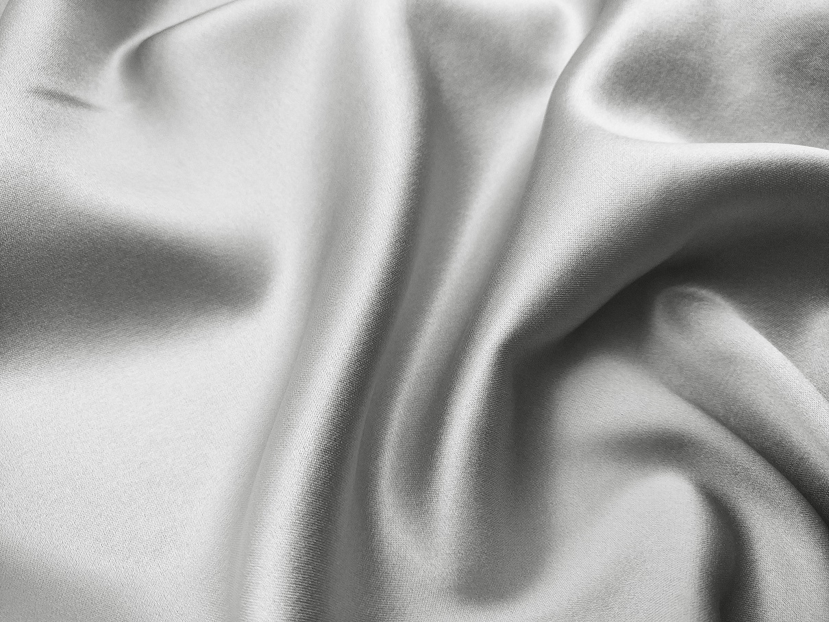 Ткань Атласный Шелк с эластаном  серебристый Италия 42649 3