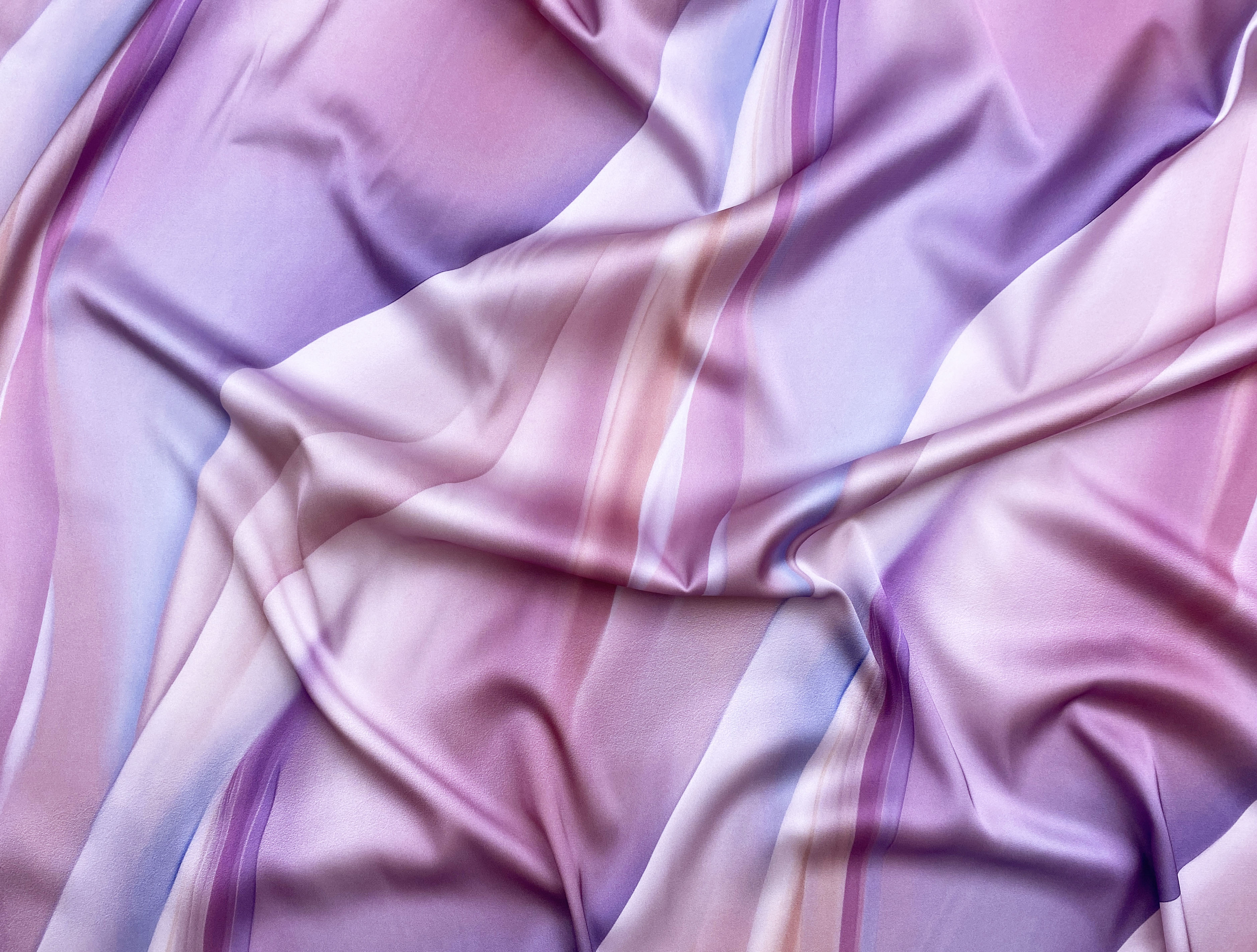 Ткань Шёлк Армани сиреневого цвета с принтом разводы  46416 2