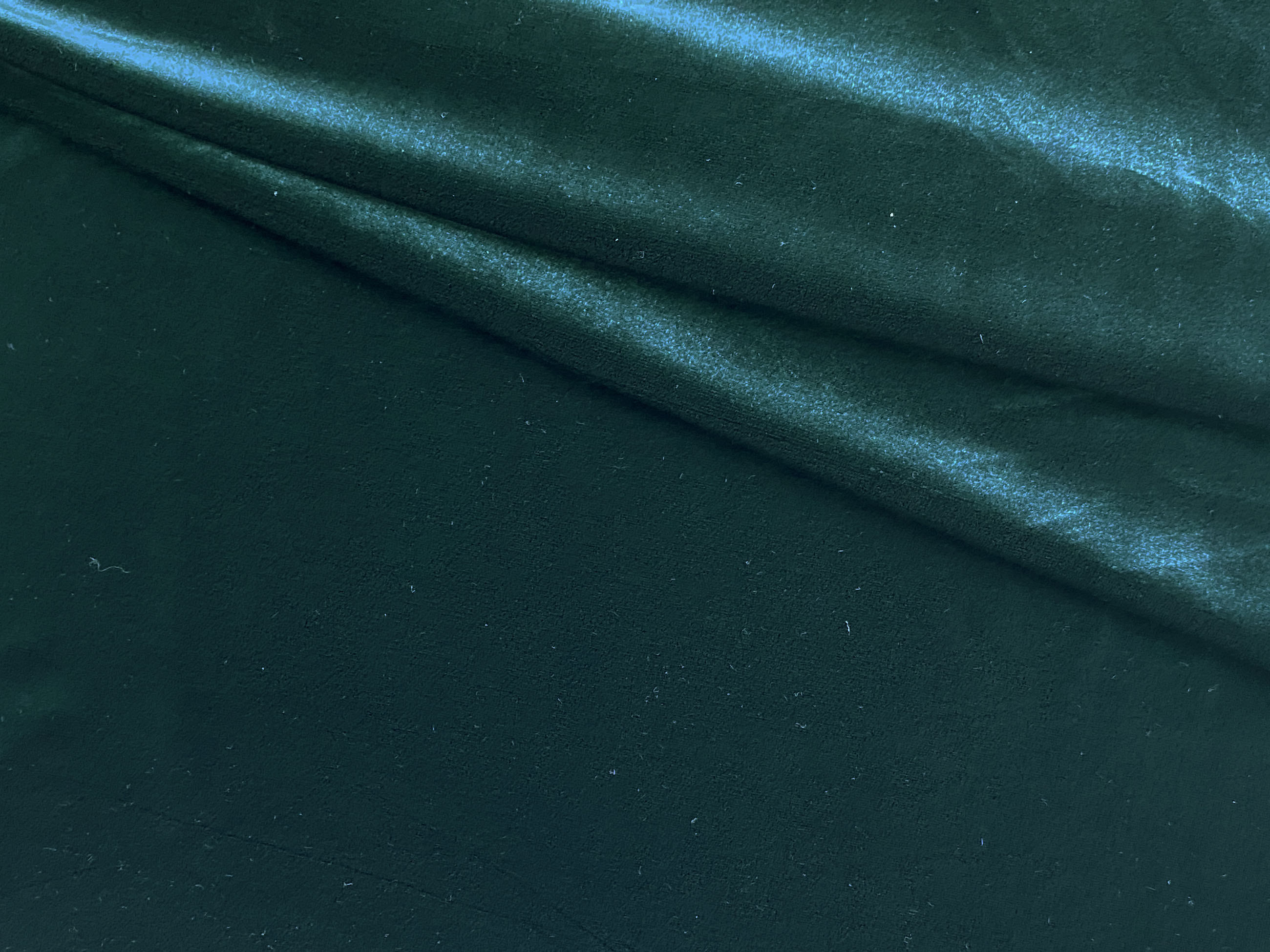 Ткань Бархат тёмно-зелёного цвета однотонная  03881 1